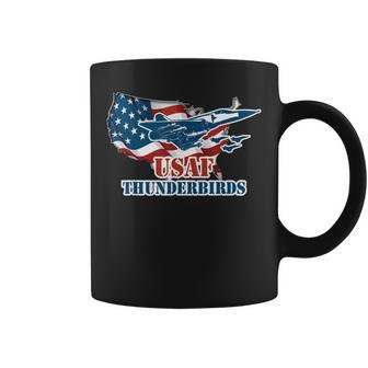 Graphic Jet American Flag Usaf Thunderbird Gift Coffee Mug - Seseable
