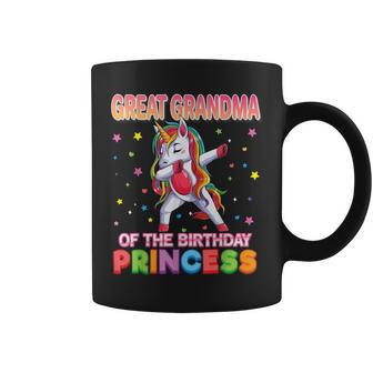 Great Grandma Of The Birthday Princess Dabbing Unicorn Girl Coffee Mug | Mazezy UK
