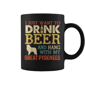 Great Pyrenees Dad Drink Beer Hang With Dog Funny Vintage Coffee Mug - Seseable