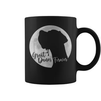 Greate Danes Forever - Great Dane Profile Moon Coffee Mug - Seseable