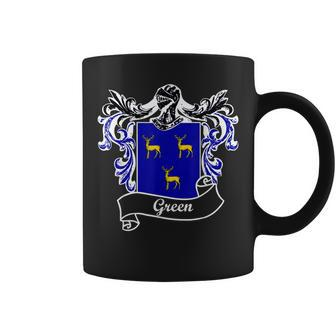 Green Coat Of Arms Surname Last Name Family Crest Coffee Mug - Seseable