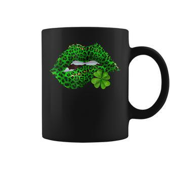 Green Lips Sexy Irish Leopard Shamrock St Patricks Day V3 Coffee Mug - Seseable