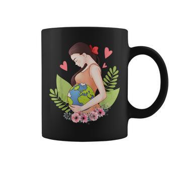 Green Mother Earth Day Save Our Planet Happy Pregnant Women Coffee Mug | Mazezy