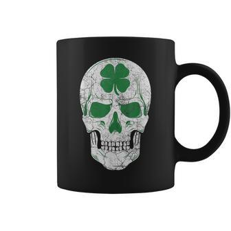 Green Shamrock Skull Irish Ireland St Patricks Day Gift Coffee Mug | Mazezy