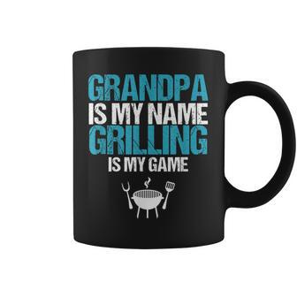 Grill Master Grandfather Grandpa Is My Grilling Is My Game Gift For Mens Coffee Mug | Mazezy