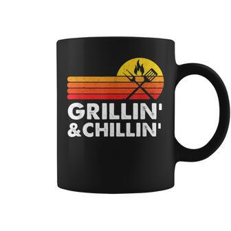 Grilling And Chilling Smoke Meat Bbq Gift Home Cook Dad Men Coffee Mug - Seseable