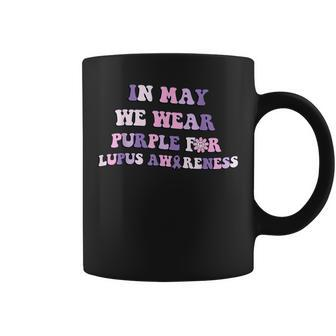 Groovy In May We Wear Purple Lupus Awareness Month Coffee Mug - Thegiftio UK