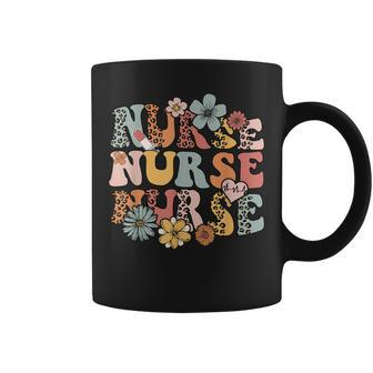 Groovy Love Nurse Life Retro Registered Nurse Nurses Day Coffee Mug - Thegiftio UK