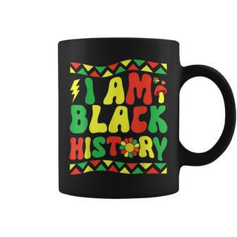 Groovy Retro Black History Month I Am Black History Pride V3 Coffee Mug - Seseable