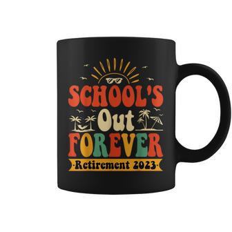 Groovy Schools Out Forever Retired Teacher Retirement 2023 Coffee Mug - Thegiftio UK