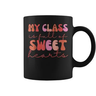Groovy Teacher Valentine Back To School 100 Days Of School V2 Coffee Mug - Seseable