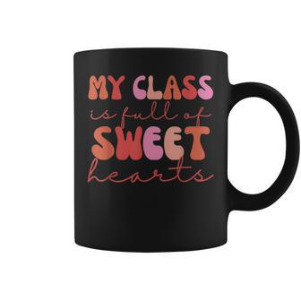 Groovy Teacher Valentine Back To School 100 Days Of School V3 Coffee Mug - Seseable