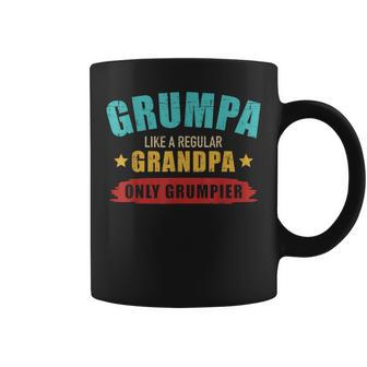 Grumpa Like Regular Grandpa Only Grumpier Vintage Retro Gift For Mens Coffee Mug | Mazezy