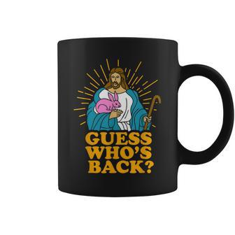 Guess Whos Back Funny Jesus Easter Christian Bunny Funny Coffee Mug | Mazezy