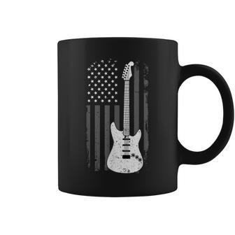 Guitar American Us Flag Music Player Electric Guitarist Gift Coffee Mug - Seseable