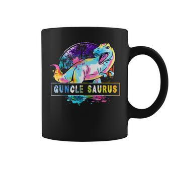 Guncle Saurus Dinosaur T Rex Rainbow Pride Color Gay Uncle Coffee Mug | Mazezy
