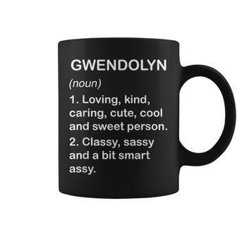 Gwendolyn Definition Personalized Custom Name Loving Kind Coffee Mug - Seseable