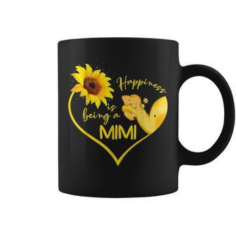 Happiness Is Being A Mimi Sunflower Elephant Mother Gifts Coffee Mug - Seseable