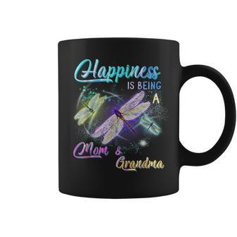 Happiness Is Being A Mom And Grandma Dragonfly Gift Coffee Mug | Mazezy