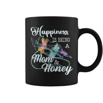 Happiness Is Being A Mom & Honey Dragonfly Mothers Day Coffee Mug - Seseable