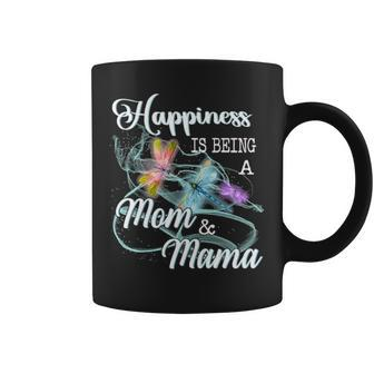 Happiness Is Being A Mom & Mama Dragonfly Mothers Day Coffee Mug - Seseable