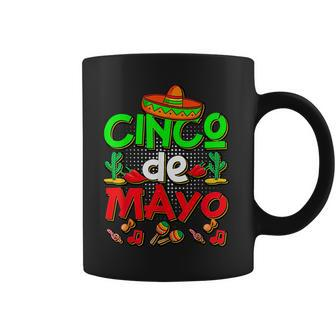 Happy Cinco De Mayo Colorful Sombrero Cactus Mexican Party Coffee Mug | Mazezy