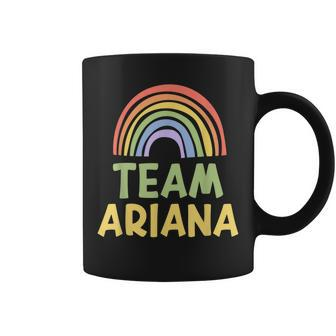 Happy Colorful Team Ariana Rainbow Pride Green Yellow Coffee Mug | Mazezy
