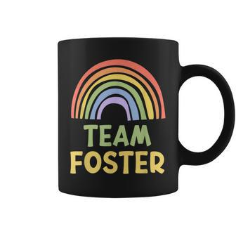 Happy Colorful Team Foster Rainbow Pride Green Yellow Coffee Mug | Mazezy