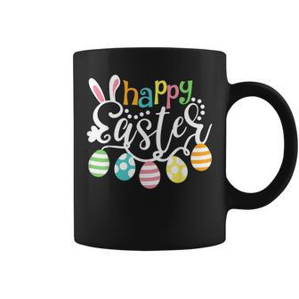 Happy Easter Day Colorful Egg Hunting Cute Bunny Girl Womens Coffee Mug | Mazezy