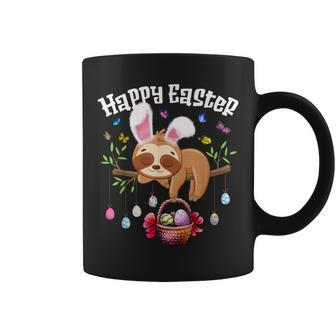 Happy Easter Day With Cute Sloth And Bunny Ears Egg Hunting Coffee Mug | Mazezy