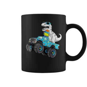 Happy Easter Dinosaur Riding Monster Truck T Rex Boys Kids Coffee Mug | Mazezy