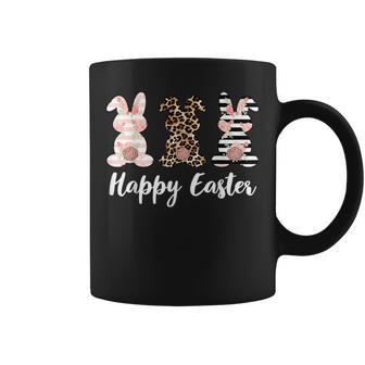 Happy Easter Leopard Plaid Rabbit Bunny Women Men Kids Coffee Mug - Seseable