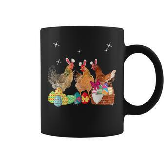 Happy Easter Three Chicken Wearing Bunny Ear Chicken Lover Coffee Mug - Seseable