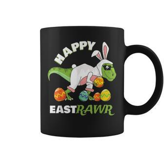 Happy Eastrawr T Rex Dinosaur Easter Bunny Egg V2 Coffee Mug - Seseable