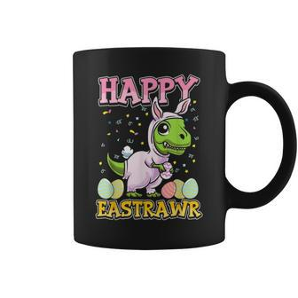 Happy Eastrawr T Rex Dinosaur Easter Bunny Egg V3 Coffee Mug - Seseable