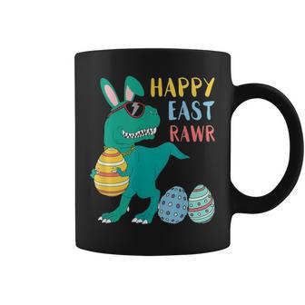 Happy Eastrawr T Rex Dinosaur Funny Easter Bunny Egg Coffee Mug - Seseable