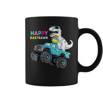 Happy Eastrawr T Rex Easter Monster Truck Dinosaur Boys Kids Coffee Mug | Mazezy