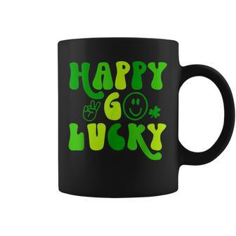 Happy Go Lucky Heart St Patricks Day Lucky Clover Shamrock Coffee Mug - Seseable