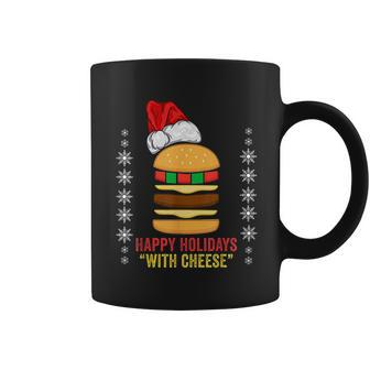 Happy Holidays With Cheese Christmas Cheeseburger Gift V2 Coffee Mug - Thegiftio UK