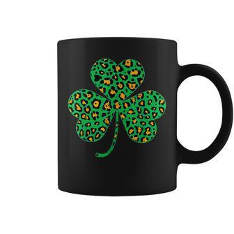 Happy Irish Shamrock Leopard Funny St Patricks Day Holiday Coffee Mug - Seseable