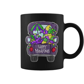 Happy Mardi Gras Carnival Costume Purple Truck Jester Hat Coffee Mug | Seseable CA