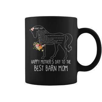 Happy Mothers Day To The Best Barn Mom Floral Horse Gift For Womens Coffee Mug | Mazezy