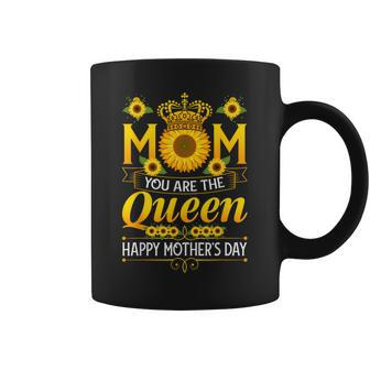 Happy Mothers Day You Are The Queen With Sun Flower Coffee Mug | Mazezy