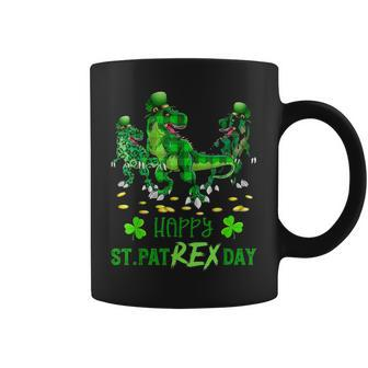 Happy St Pat Rex Day T Rex Dinosaur Green Plaid Patricks Day Coffee Mug - Seseable