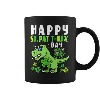 Happy St Pat T Rex Dabbing Shamrock St Patricks Day Coffee Mug - Seseable