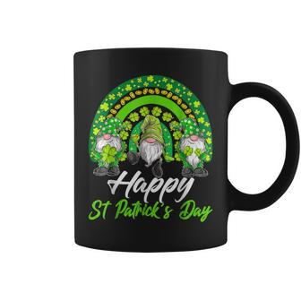 Happy St Patricks Day 2023 Shamrock Rainbow Gnomes Lucky Coffee Mug - Seseable