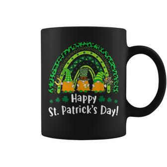 Happy St Patricks Day Rainbow Gnome Lucky Leopard Shamrock Coffee Mug - Seseable