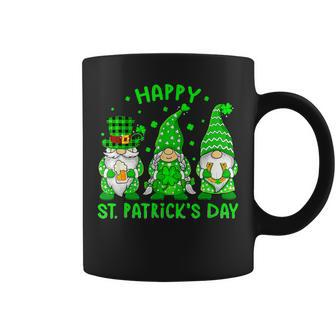 Happy St Patricks Day Three Gnomes Squad Holding Shamrock Coffee Mug - Seseable
