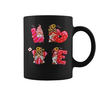 Happy Valentines Day Gnomes With Leopard Sunflower Valentine Coffee Mug - Seseable