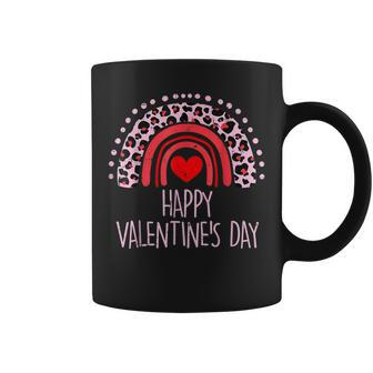 Happy Valentines Day Leopard Rainbow Red Women Valentine V2 Coffee Mug - Seseable
